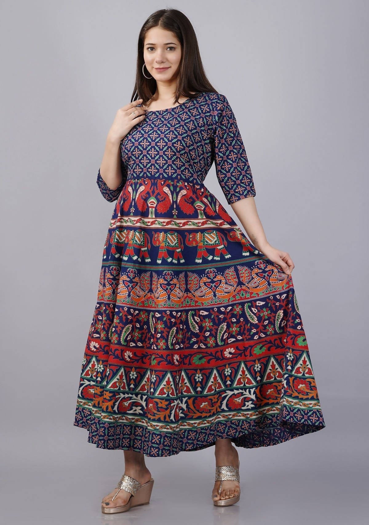 Vamika Multicolor Cotton Printed Party/Casual Wear Kurti (GAM22K)