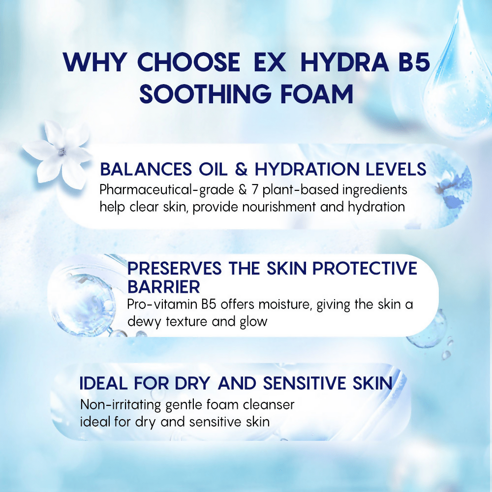 AHC Premium EX Hydra B5 Soothing Foam Face Cleanser - Korean skincare