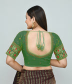 Joban Fashion Women's Green Embroidered Stitched Blouse - Distacart