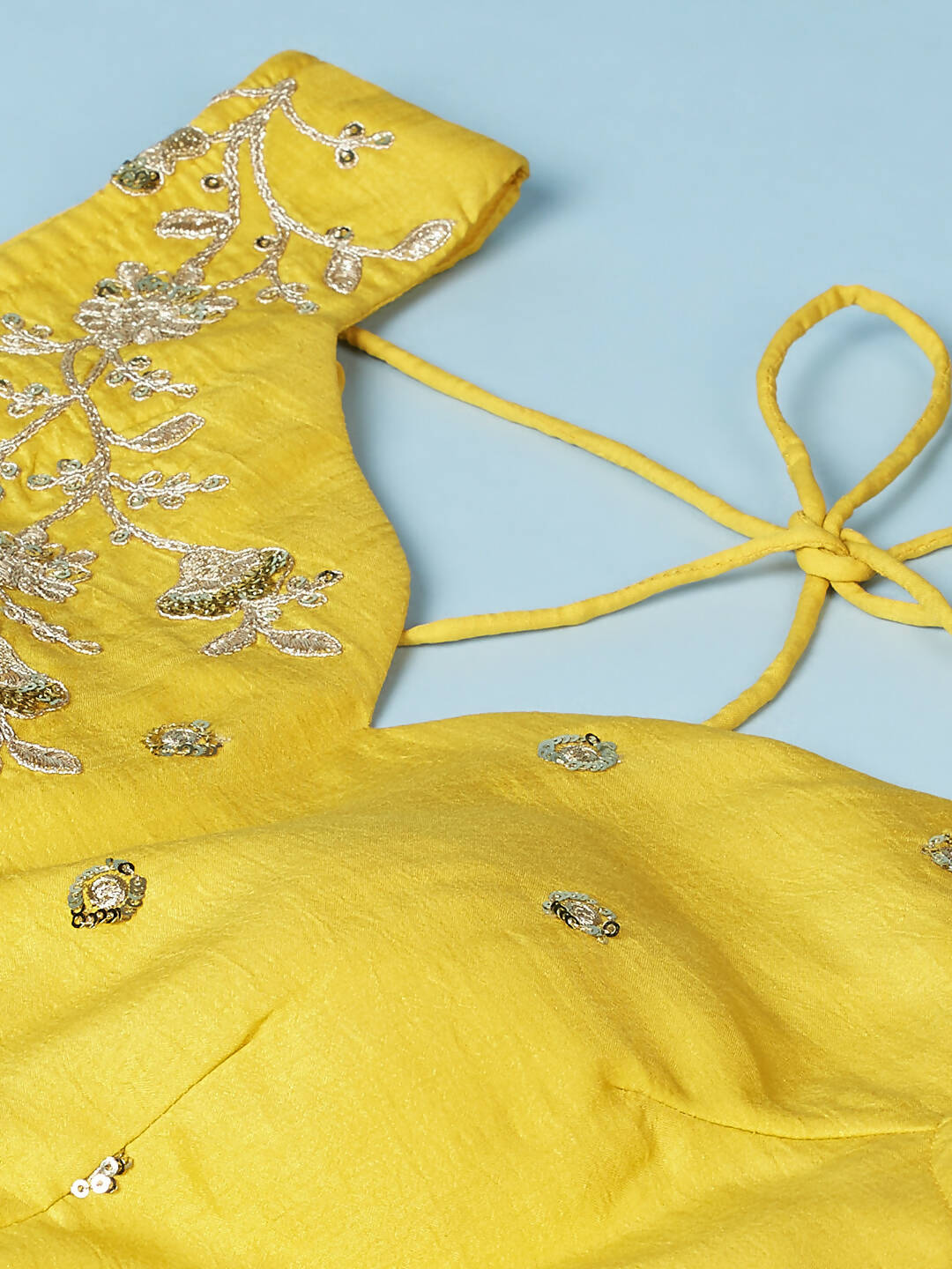 House of Panchhi Mustard Net Sequinse Work Lehenga & Blouse, Dupatta