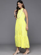 Ahalyaa Women's Traditional wear Dress - Yellow - Distacart