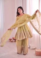 Teeya Creation Pista Color Fendy Satin Silk Embroidery Work Party Wear Salwar Suit - Distacart