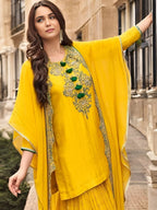 Evanik Designer Chinon Silk With Embroidered Sequence Work Plazzo Suit