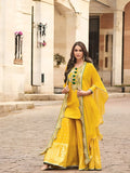 Evanik Designer Chinon Silk With Embroidered Sequence Work Plazzo Suit