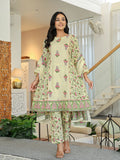 Yufta Yellow Cotton A Line Kurta Dupatta Set