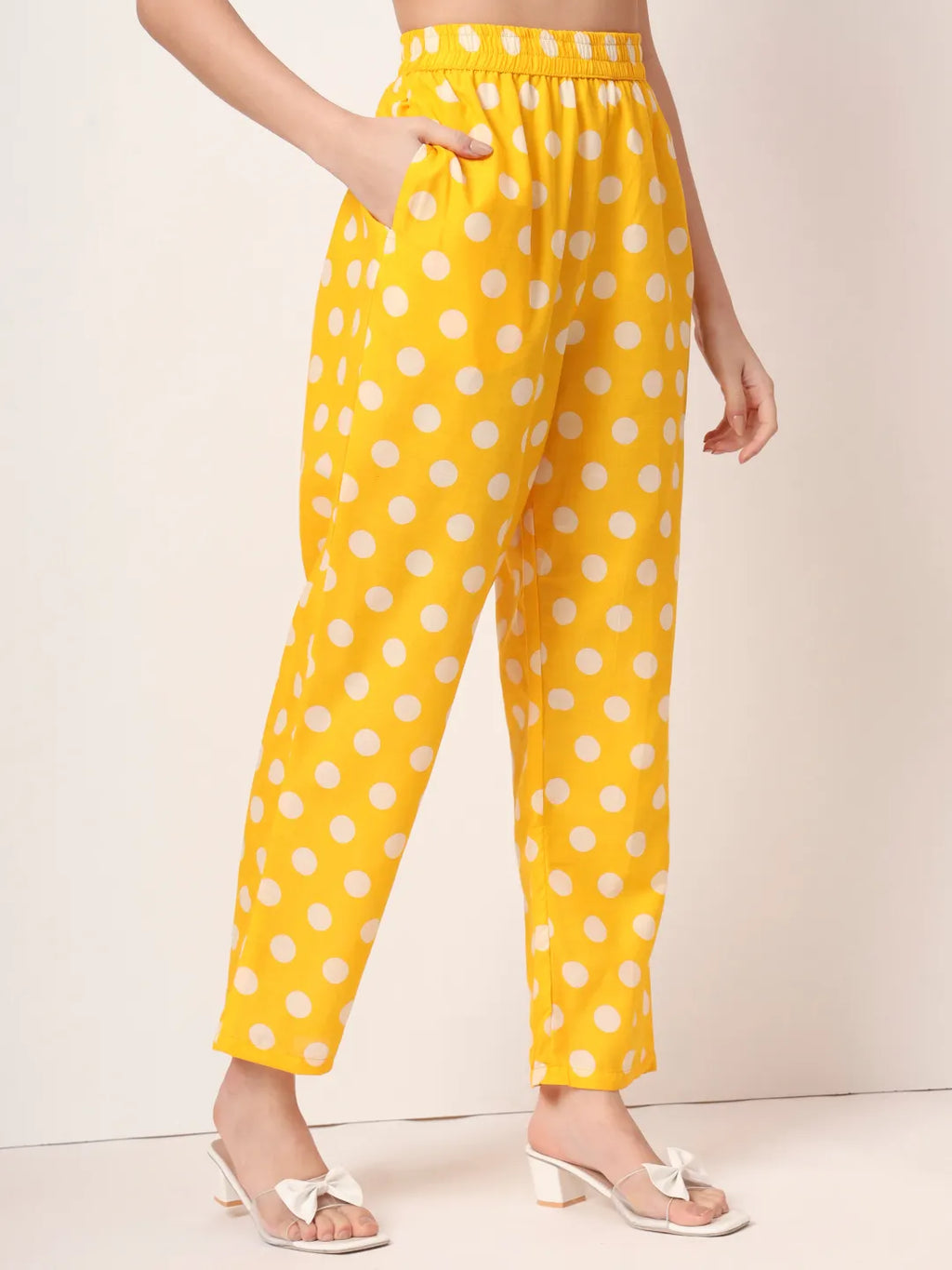 Yufta Yellow Cotton Maternity Gathered Or Pleated Kurta Pants Set
