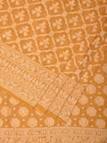 Yellow Cut Work Tussar Cotton Handloom Saree with All Over Jamdani Style Design - Global Threads