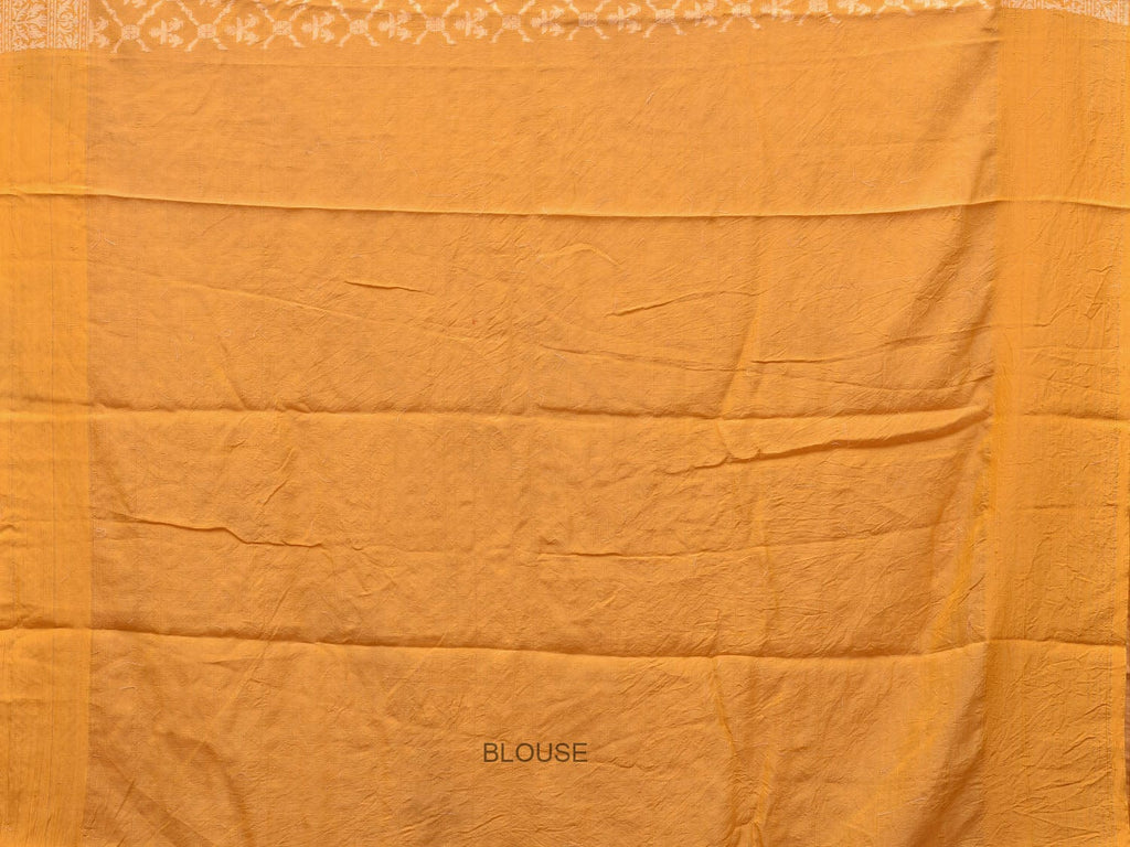 Yellow Cut Work Tussar Cotton Handloom Saree with All Over Jamdani Style Design - Global Threads