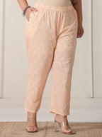 Yufta Yellow Floral Print Cotton Sequins Work Plus Size Kurta Set With Pant & Dupatta - Distacart