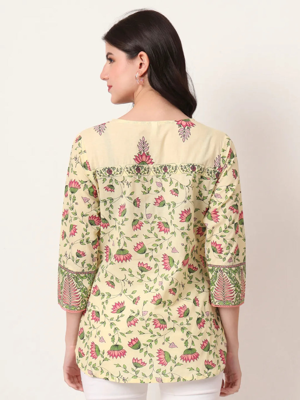 Yufta Yellow Pure Cotton Peplum Top