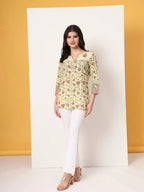 Yufta Yellow Pure Cotton Peplum Top