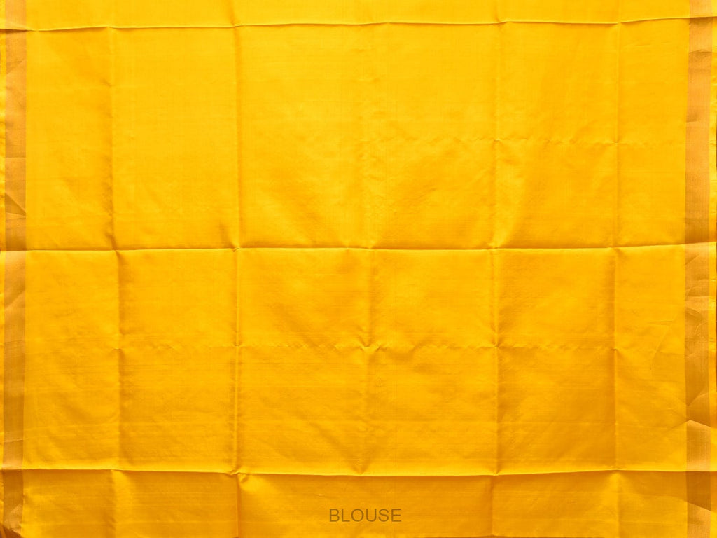 Yellow Uppada Silk Handloom Saree with Karpur Pallu Design - Global Threads