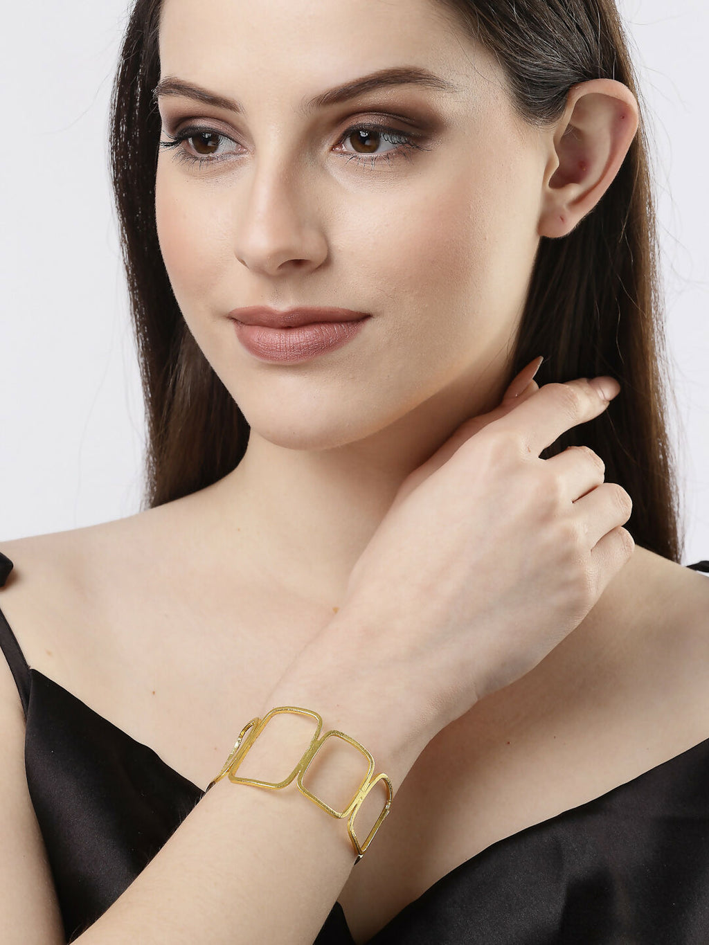 NVR Women Gold-Plated Western Cuff Bracelet - Distacart