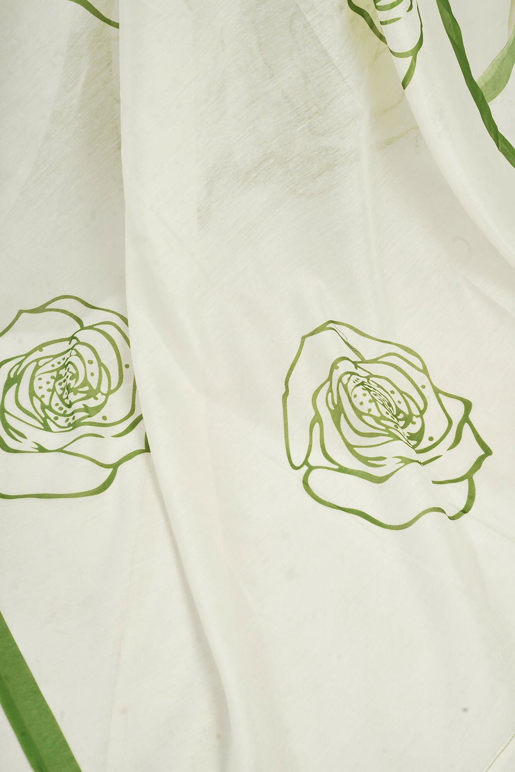 Vastranavya Green Digital Printed Linen Ready To Wear Designer Saree with Unstitched Blouse - Distacart