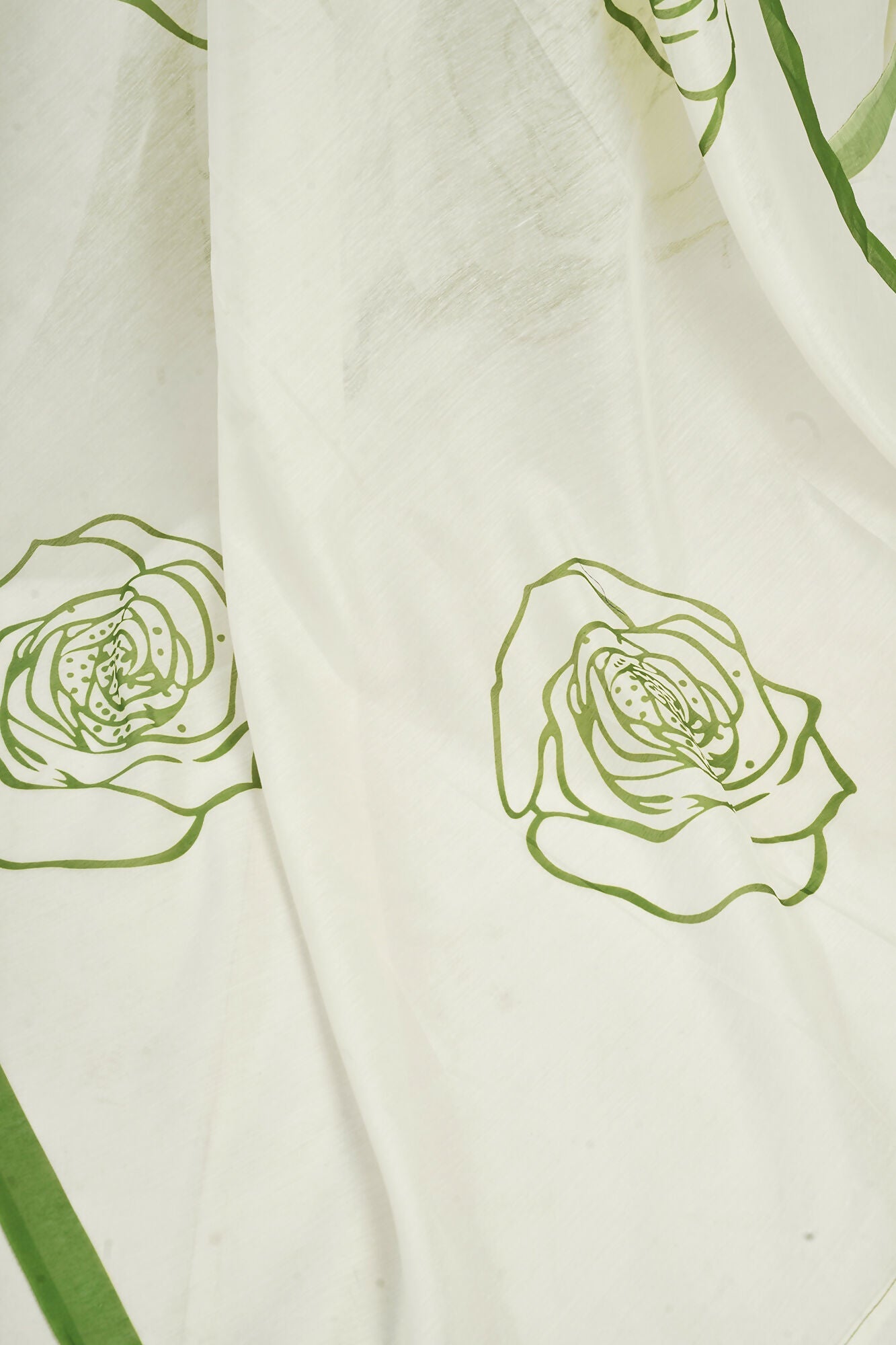 Vastranavya Green Digital Printed Linen Ready To Wear Designer Saree with Unstitched Blouse - Distacart