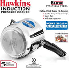 Hawkins Stainless Steel 6 L Induction Bottom Pressure Cooker (HSS60)