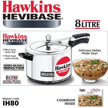 Hawkins Hevibase 8 L Induction Bottom Pressure Cooker (IH80)