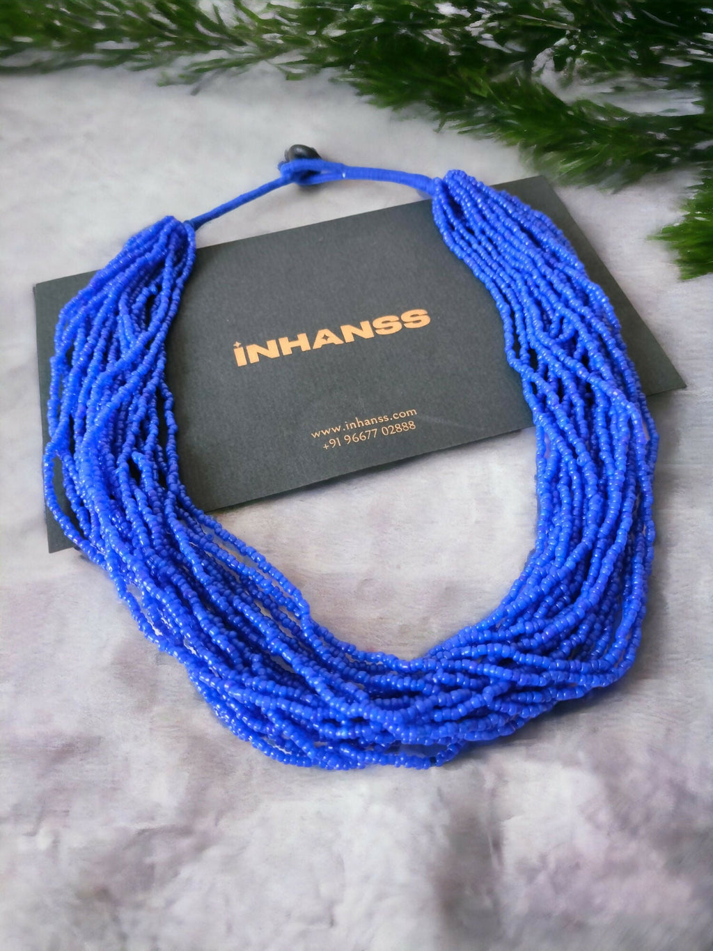Inhanns Handmade Beaded Multilayer Necklace, 20 Layers - Blue