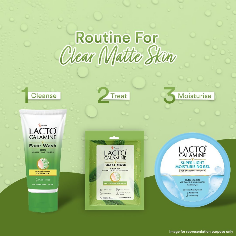 Lacto Calamine Green Tea Face Sheet Mask - Distacart