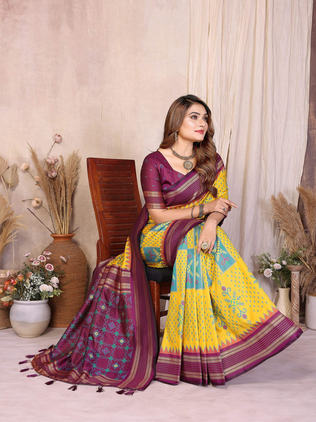 Aastha Fashion Yellow Soft Silk Weaving Saree - Distacart