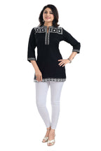 Snehal Creations Blissful Black Women Embroidered Boho Chic Tunic Top - Distacart