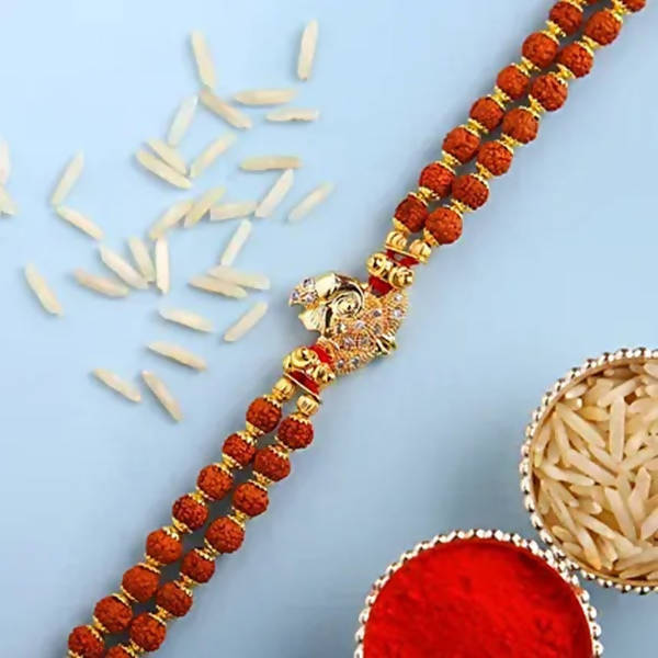 Ganesha Minimal Style Rakhi And Almonds Jar - Distacart