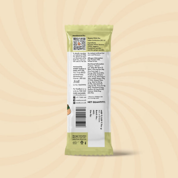 Sweet Karam Coffee White Sesame Chikki Bar (Zero White Sugar) - Distacart
