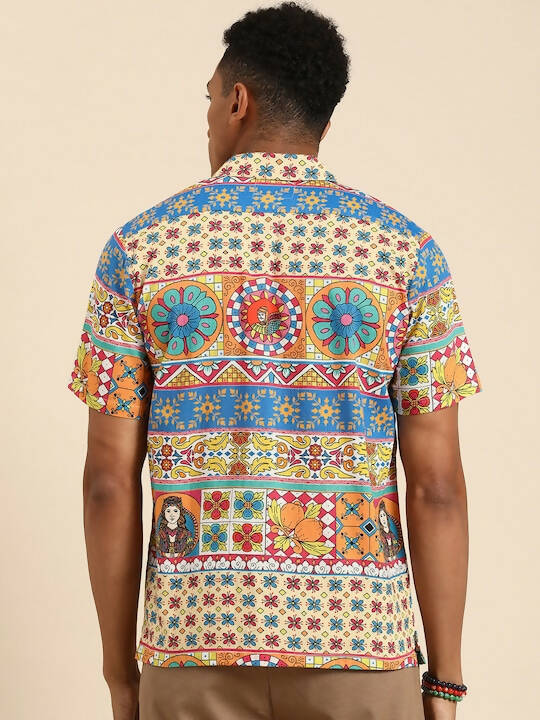Multicoloured Relaxed Opaque Printed Casual Resort Shirt - Mahotsav
