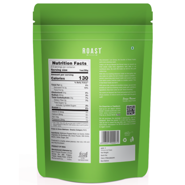 Roast Foods Makhana Cream & Onion - Distacart