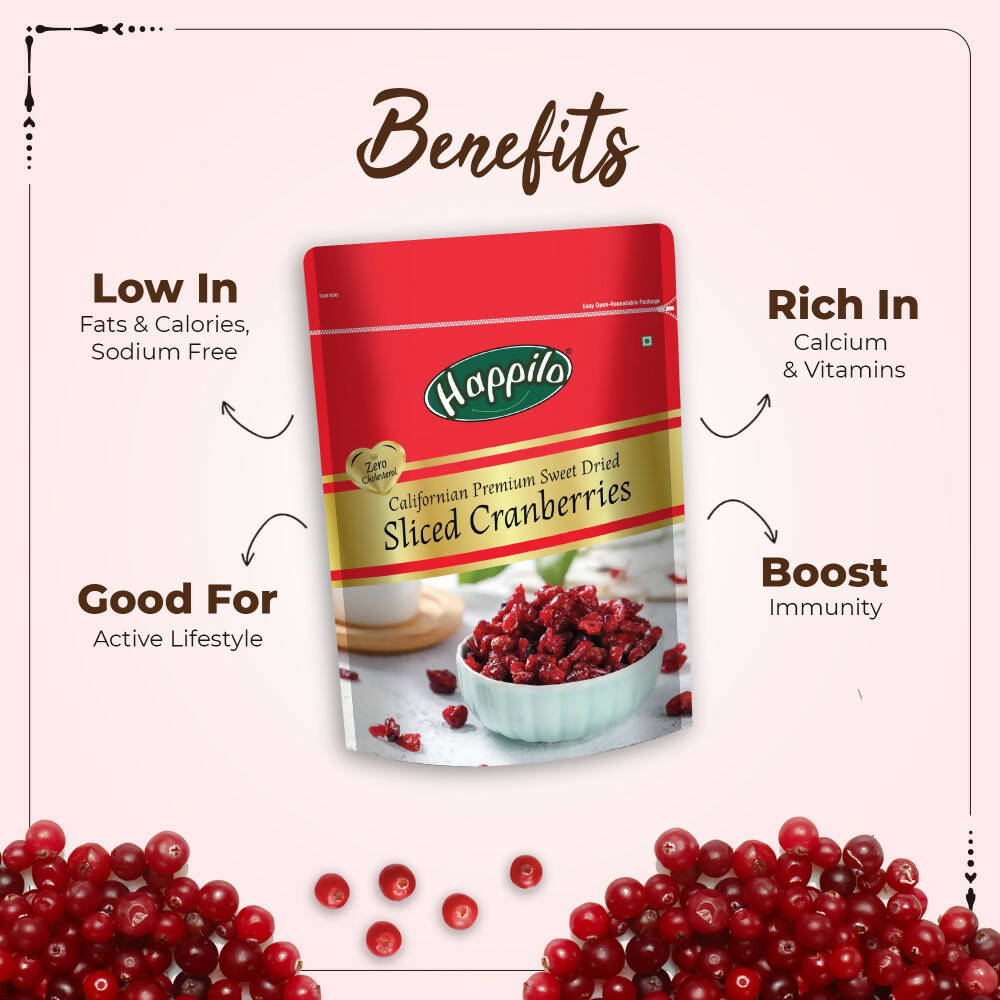 Happilo Premium Californian Sliced Dried Cranberries - Distacart