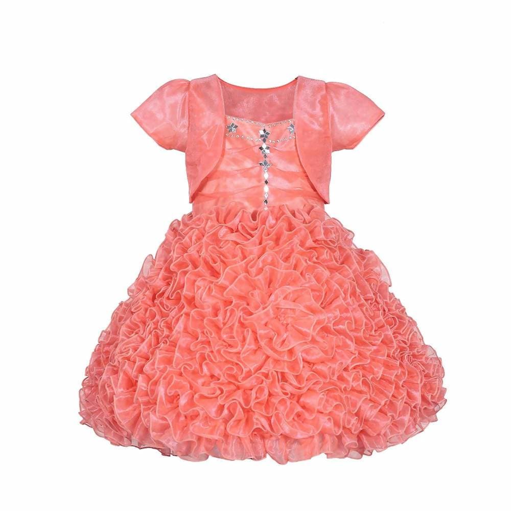 Asmaani Baby Girls Gajri Tissue Net Knee Length Frock ( AS-DRESS-22151)