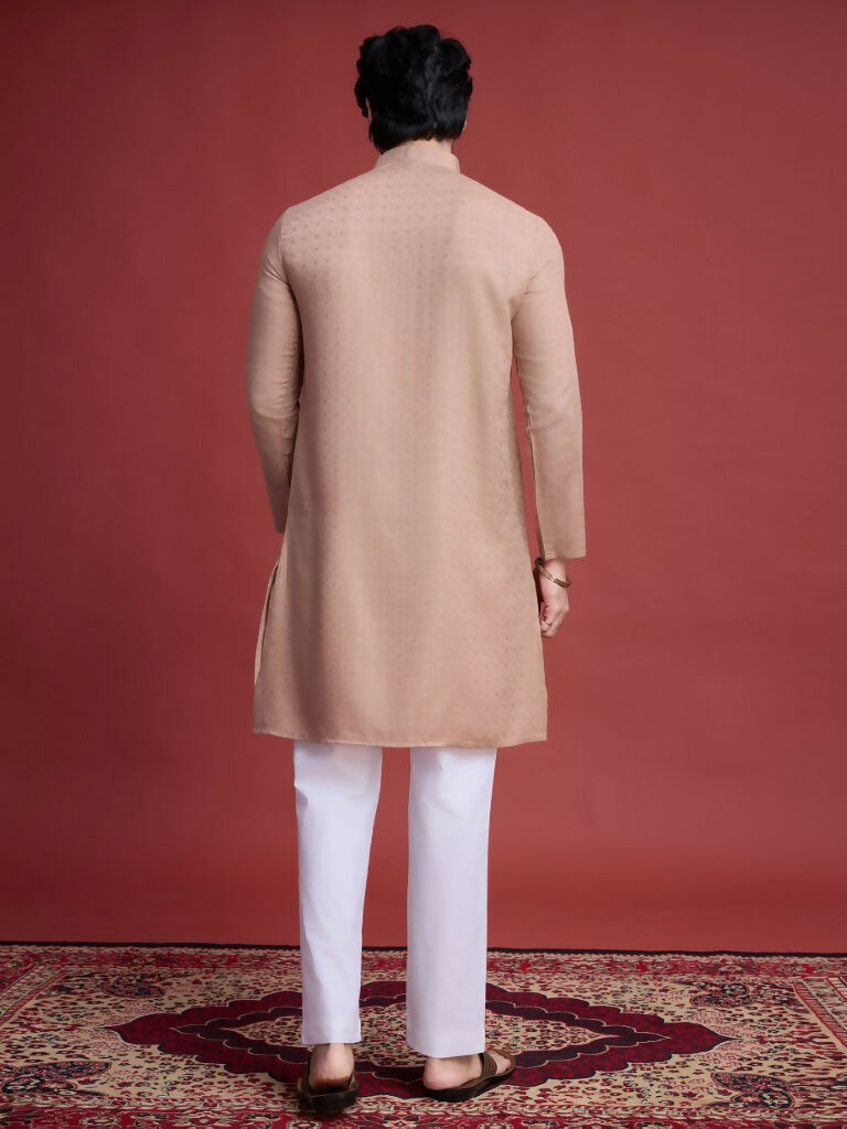 Vastranavya Exclusive Festival Wear Viscose Mirror Work on Self Weaving Kurta Only
