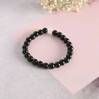 NVR Men & Women Black Marble Crystal Beaded Elasticated Bracelet - Distacart