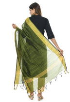 Mominos Fashion Moeza Handloom Cotton Mehndi Green Dupatta - Distacart