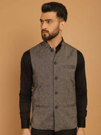 Even Apparels Pure Wool Nehru Jacket - Grey