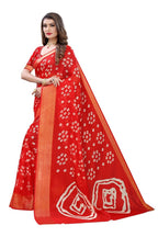Vamika Red Linen Zari Border Saree