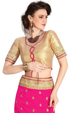 Sarvadarshi Fashion Women's Light Pink Brocade Silk Saree With Unstitched Blouse
