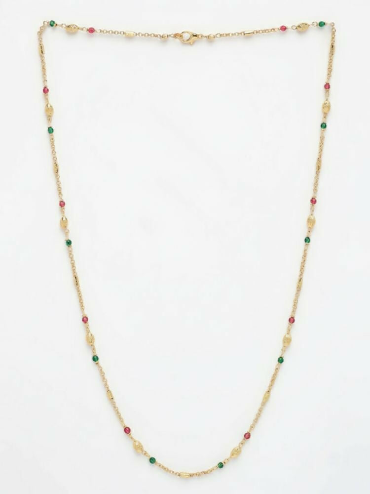 NVR Women Gold Plated Artificial Beads Chain - Distacart