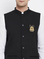 Even Apparels Black Pure Cotton White Kurta Sets With Eid Insignia Jackets PW66 - Distacart