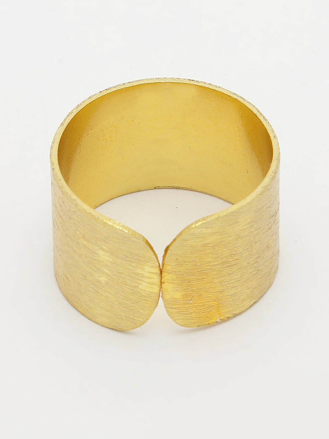 NVR Women Gold-Polished Solid Adjustable Finger Ring