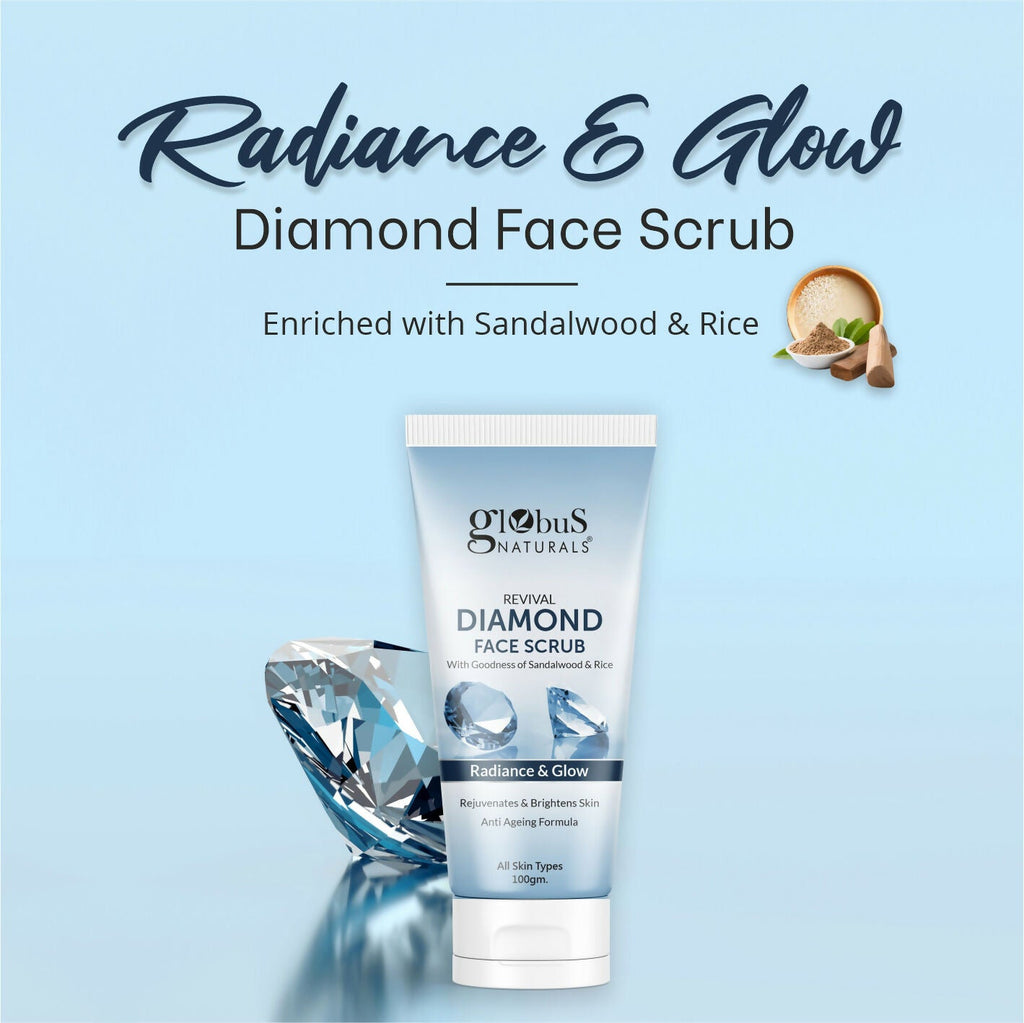 Globus Naturals Revival Diamond Face Scrub, Suitable For All Skin Types