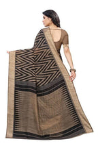 Vamika Black Linen Designer Saree (BEE BLACK)