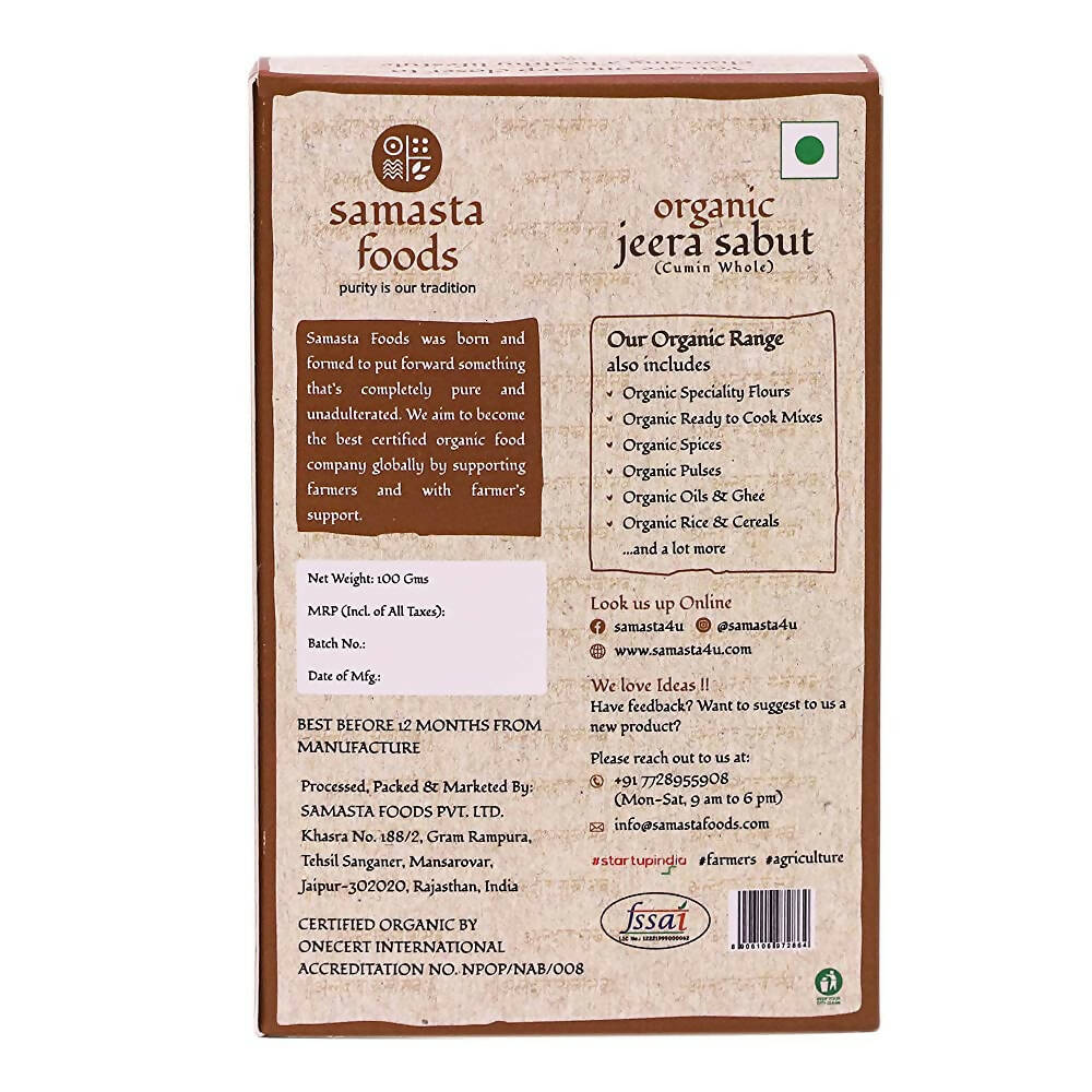 Samasta Foods Organic Jeera Sabut (Cumin Whole)