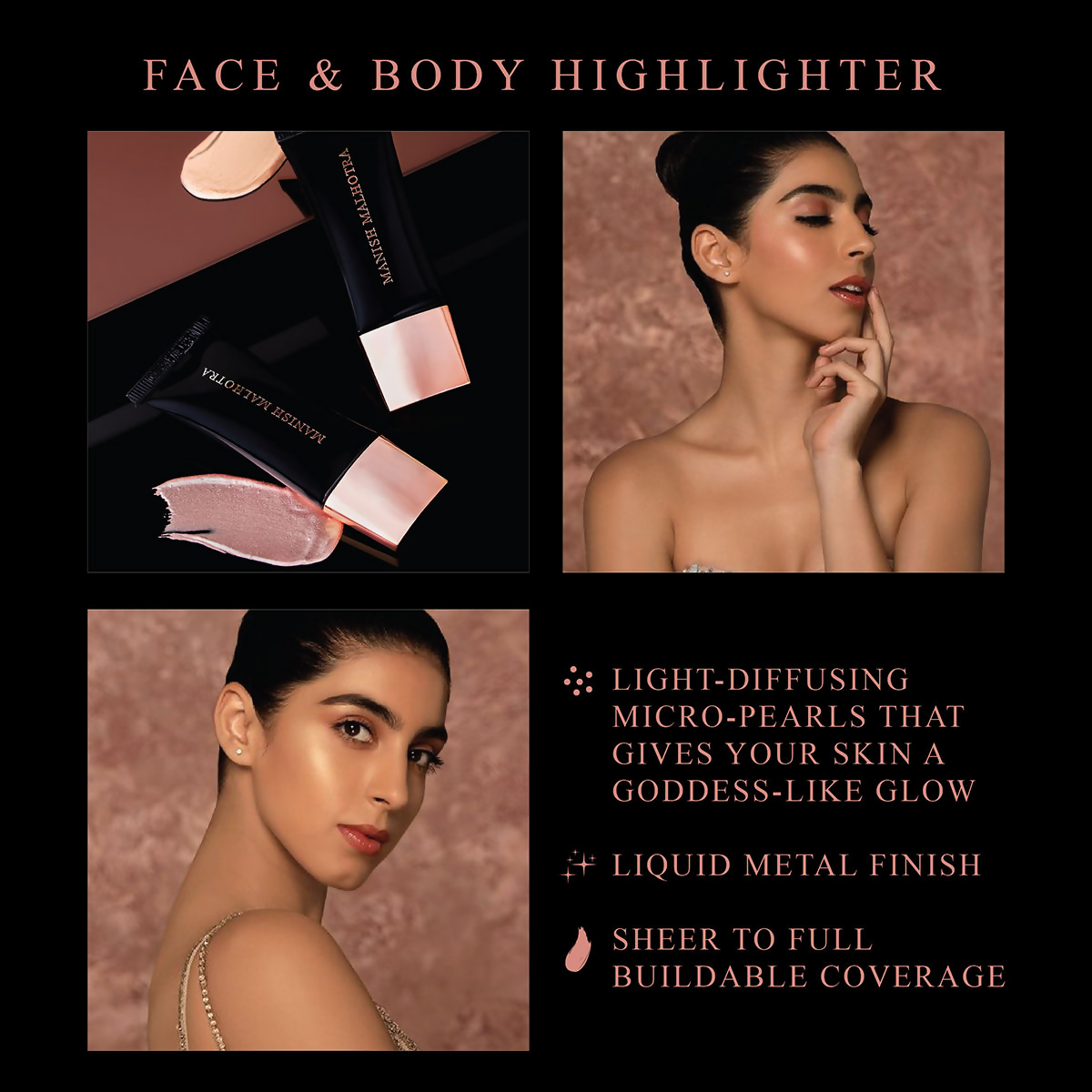 MyGlamm Manish Malhotra Beauty Face & Body Highlighter - Quartz