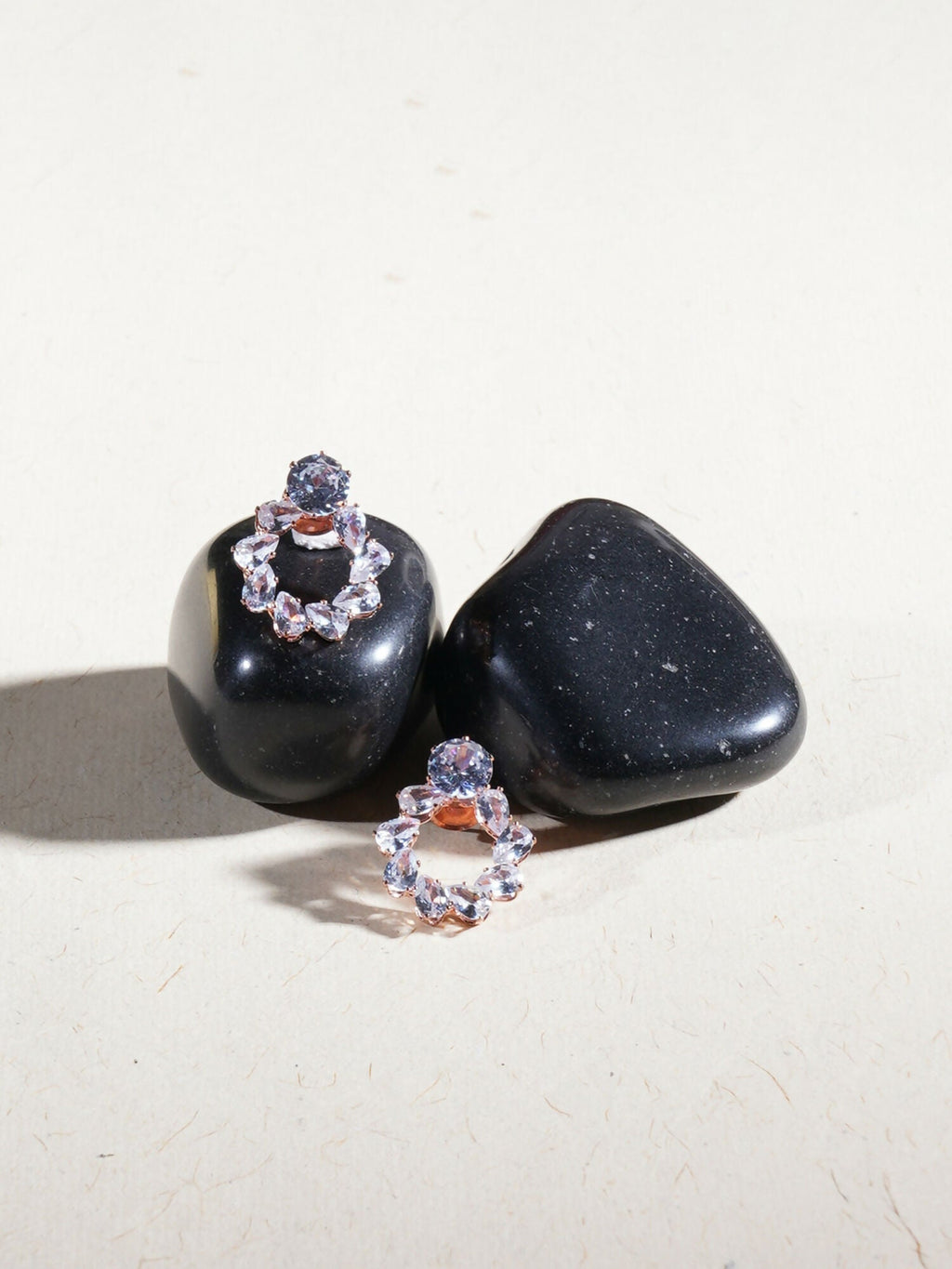 stone stud (Rose gold) - Ruby Raang - Distacart
