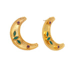 Nuyug 22K Gold Plated Green Lunar Earrings - Distacart