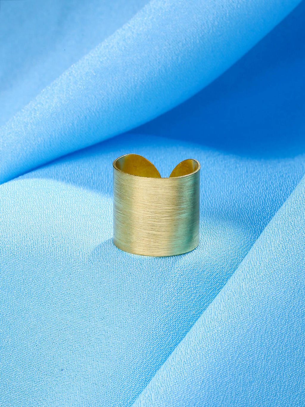 NVR Women Gold-Polished Adjustable Finger Ring