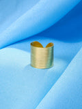 NVR Women Gold-Polished Adjustable Finger Ring