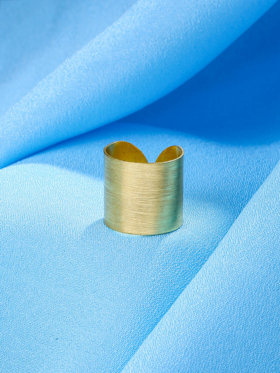 NVR Women Gold-Polished Adjustable Finger Ring