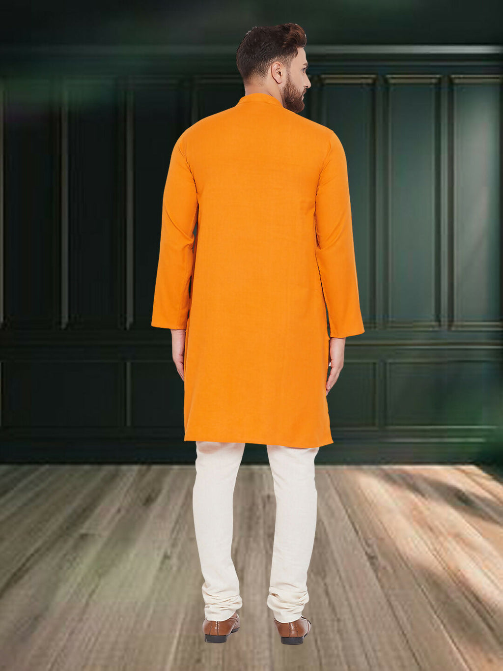 Even Apparels Men's Pure Cotton Yellow Kurta